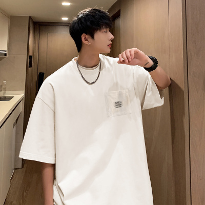 [1折价26.9元,叠加优惠券]唐狮 男式T恤男款T恤短袖短袖T恤夏口袋织标短袖T恤半袖夏季装