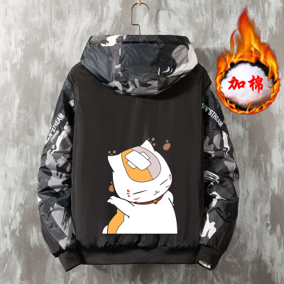 NEWLAKE棉衣男孩连帽冬季动漫潮流日系中学生帅气棉服青少年保暖棉袄外套棉衣