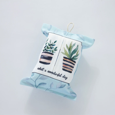 家柏饰(CORATED)北欧棉麻纸巾袋挂式布艺固定居家客厅餐厅纸巾袋汽车车载用纸巾盒 春之时节纸巾盒