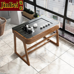 锦北阳台茶桌椅组合家用小茶台新中式茶桌简约小户型茶几1.15米玄驹桌单桌