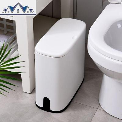 简约分类带盖大号垃圾桶厨房家用客厅卫生间创意夹缝按压弹盖纸篓 三维工匠