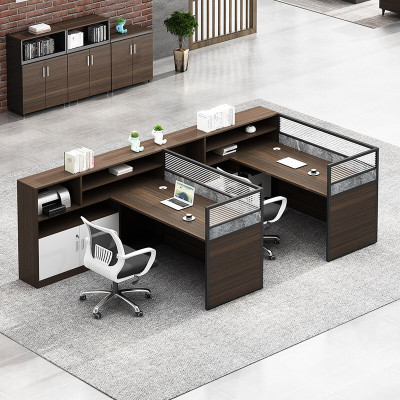 域赢屏风办公桌职员办公桌组合简约现代电脑桌员工桌F型双人位