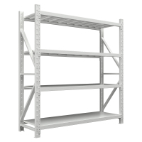 翌嘉 YJ-20024 货架仓储置物架钢制货物储物架每层平均承重300公斤灰白色主架2000*600*2000mm