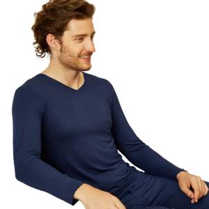 小护士 男士生热炭无痕V领上衣 WRY003/件