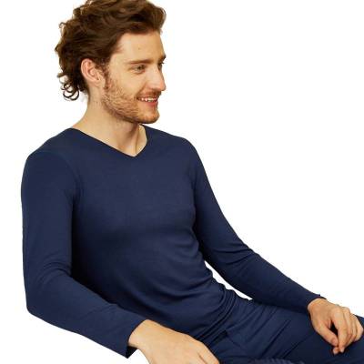 小护士 男士生热炭无痕V领上衣 WRY003/件