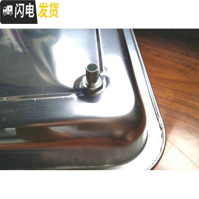 三维工匠茶台嵌入式不锈钢茶盘接水盘带排水球管托盘茶桌漏水盆方形茶盘 49.5*39.5*2cm茶具