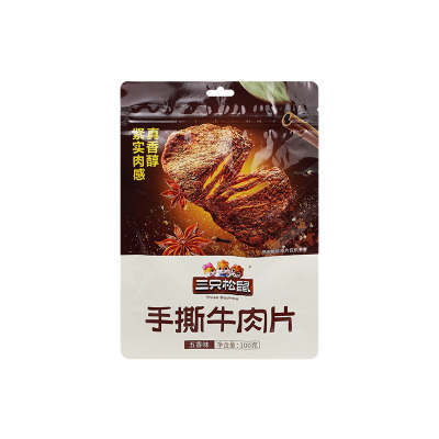 三只松鼠牛肉片100g香味醇厚回味甘甜五香味140016