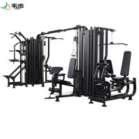 韦步WF-4000商用八方位多功能综合力量训练器械高低拉蹬腿8人站