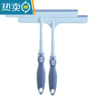 敬平擦玻璃器家用卫生间台面镜子硅胶刮水器地板刮刀清洁工具擦窗器 大号蓝色2把