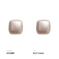 925纯银珠光小方糖耳钉银针女耳环耳饰简约ins风气质个性潮送女朋友老婆情人节七夕生日礼物