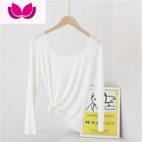 七斓莫代尔打底衫女长袖薄款修身大码显瘦内搭秋衣圆领紧身t恤女