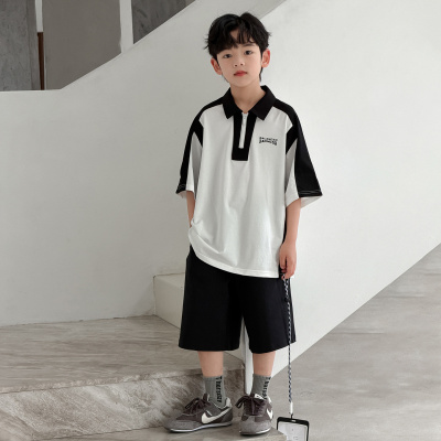 男童夏装套装2026新款中大儿童夏季薄POLO衫短袖衣服男孩夏款