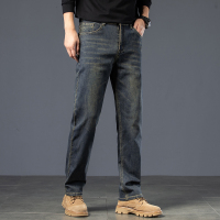 金盾(KIN DON)秋冬款弹力直筒宽松牛仔裤男高腰高端冬季厚款大码长裤子加大码肥佬裤