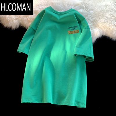 HLCOMAN即墨短袖t恤男夏天潮牌体恤宽松设计感oversize美式贴标百搭上衣
