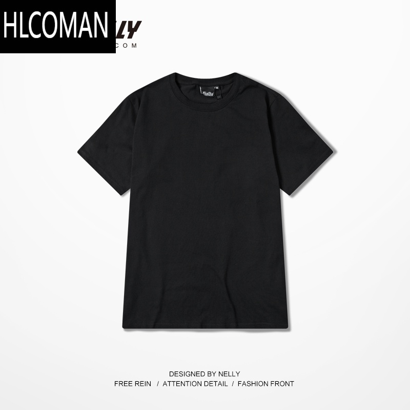 HLCOMAN2025新款纯色T恤短袖男学生夏季夏装情侣衣服韩版潮流半袖打底衫