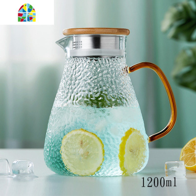 冷水壶玻璃可高温加厚水壶凉水杯家用日式凉白开大容量凉水壶套装 FENGHOU 1200ML单壶(加厚)
