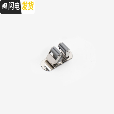 三维工匠拖把挂钩免打孔304不锈钢阳台卫生间壁挂厕所扫帚拖布夹无痕粘钩 灰色2个装[省2.6]