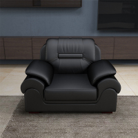 臻远 ZY-SFZH-11 商务办公室沙发 会客办公沙发茶几组合 牛皮单人位