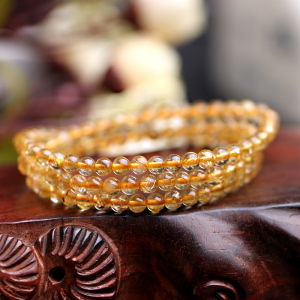 5A天然金发晶手链女款三圈单圈手链送女朋友老婆情人节七夕生日礼物