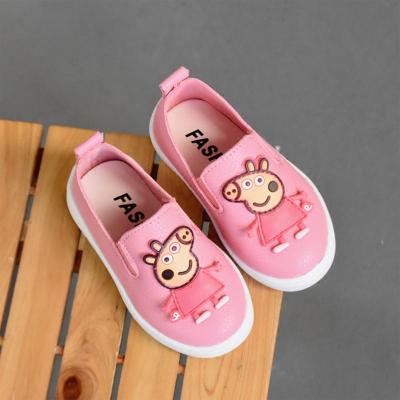 2018秋季韩版女童皮鞋公主鞋儿童单鞋豆豆鞋小猪佩奇宝宝鞋1-3-5