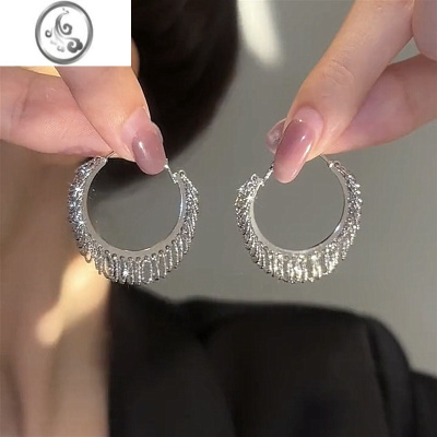 JiMi时尚精致简约气质耳环小众设计银针耳圈个性高级感百搭冷淡风耳饰