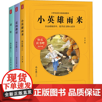 快乐读书吧 6年级上 童年+小英雄雨来+爱的教育(全3册)管桦,(意)亚米契斯,(苏)高尔基 著 王干卿,龚长福 译WX