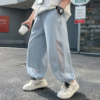 男童休闲裤夏季薄款2026新款儿童夏装运动裤男孩凉感冰丝长裤潮