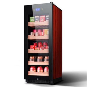 尊堡 JC-308E 茶叶冷藏 水果保鲜 恒温红酒柜冰吧家用客厅饮料干货立式冷柜 红木纹