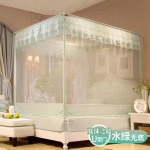 美帮汇儿童防摔蚊帐三开拉链款1.5m蒙古包1.8m床家用1.2米坐床式纹账