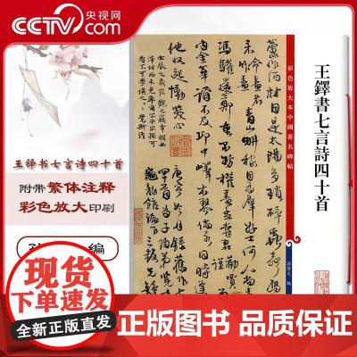 [央视网]王铎书七言诗四十首 彩色放大本中国著名碑帖 第十集 毛笔书法临摹字帖毛笔字帖书籍 上海辞书出版社 DD