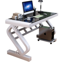 鑫环境 时尚电脑台式桌家用简约现代经济型书桌简易钢化玻璃电脑桌学习桌子