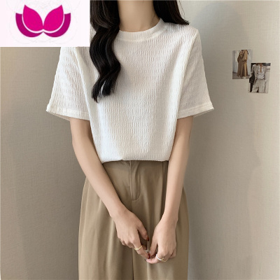七斓白色t恤女短袖2022新款夏季韩版宽松洋气减龄百搭半袖打底衫上衣