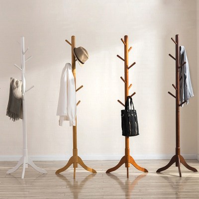 实木衣帽架落地衣架卧室北欧挂衣架简易创意客厅欧式简约衣服架子