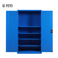 豪利特工具柜加厚铁皮储物柜工厂车间用带抽屉汽修多功能收纳柜通门带网柜蓝色