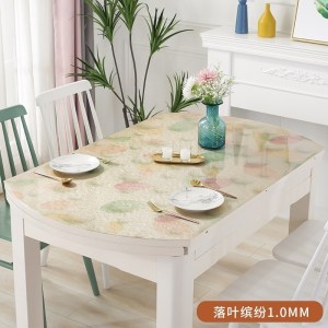 美帮汇椭圆形餐桌布可折叠伸缩桌垫透明软塑料玻璃防水防烫防油免洗桌布