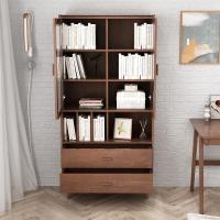 森美人实木书柜落地家用简约学生实木书架书柜北欧置物架书橱客厅储物柜