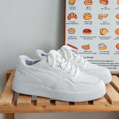 春秋新款厚底男鞋透气面包软底滑板鞋时尚休闲鞋子百搭潮流小白鞋