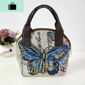 夏季新款小手提包女包中国风女包民族风手提包文艺帆布女买菜包NEW LAKE女士单肩包