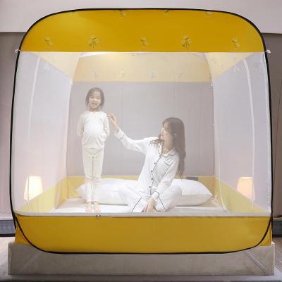 美帮汇加密蒙古包蚊帐1.8m床 1.5m家用免安装防摔儿童新款纹账2米可折叠