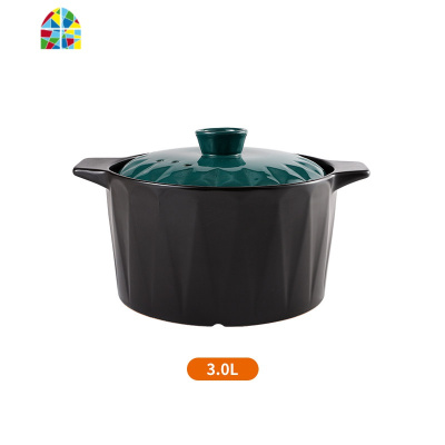 沙锅家用可高温汤锅小号家用瓦煲燃气煤气灶专用可高温火锅 FENGHOU 菱形3.5升砂锅适用3-7人