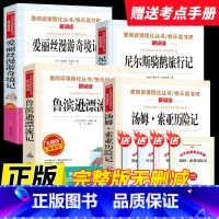 [全套4本送考点]鲁滨逊+汤姆·索亚+爱丽丝+尼尔斯 [正版]2025新版快乐读书吧六年级下册鲁滨逊漂流记尼尔斯骑鹅旅行