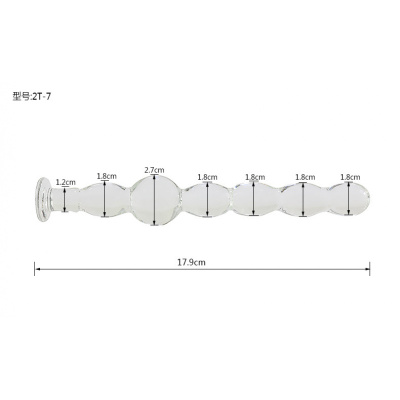 水晶玻璃阳具透明拉珠肛塞女用自玩成人玩具情趣用品后庭夫妻激情 2T-7