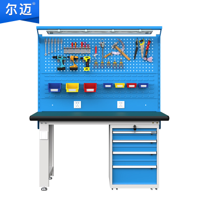 尔迈 重型钳工工作台防静电操作台工厂车间多功能维修工具台 1.8米 G款