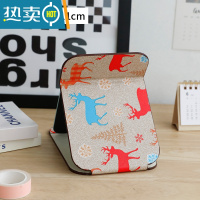 敬平小镜子女随身化妆镜便携折叠镜梳妆台台式桌面可立宿舍学生办公室 雪花麋鹿-小号便携式用镜