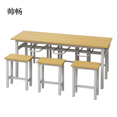 帅畅餐桌6人学校食堂小吃店快餐桌椅饭堂防火板桌1800*600*750
