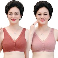 老年文胸亲肤舒适透气轻薄宽松前开扣便捷式背心式老年文胸
