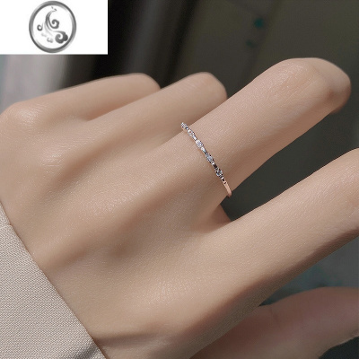 JiMi925银银细款戒指女轻奢小众ins冷淡风简约时尚个性设计感指环食指