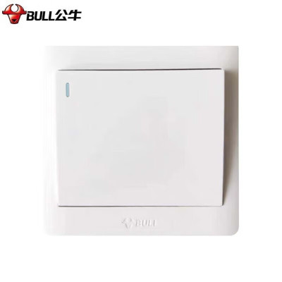 公牛(BULL)开关面板 一位单极带荧光开关86型白色暗装一开单控 GN-G32K111