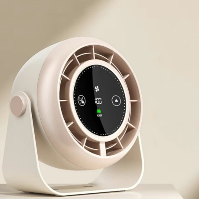 卡斐乐智控APP桌面小风扇超长续航循环风米白色