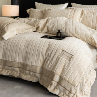 10斤加厚牛奶绒~A类全消光兔毛绒保暖四件套秋冬季防静电被套床品